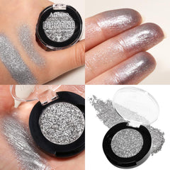 Afflano fingertip applying lid shimmer for quick high-impact finish