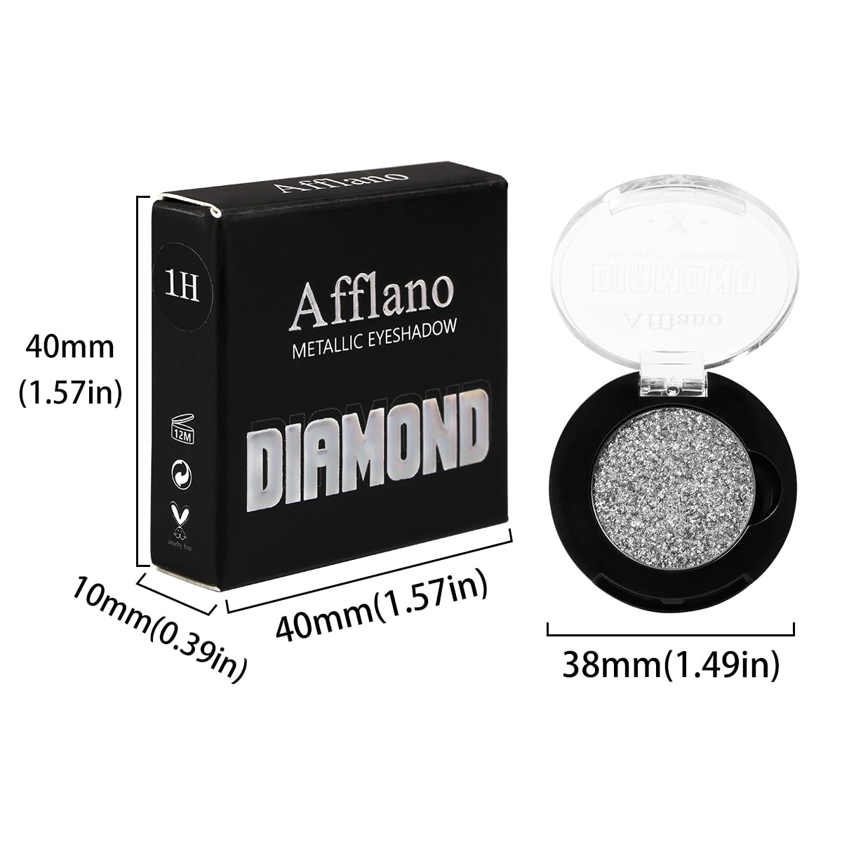 Afflano on model in evening setting demonstrating long-lasting sparkle