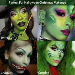 Afflano lifestyle holiday look showcasing festive emerald makeup inspiration