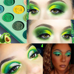 Afflano makeup application in use showing precise green eyeshadow placement