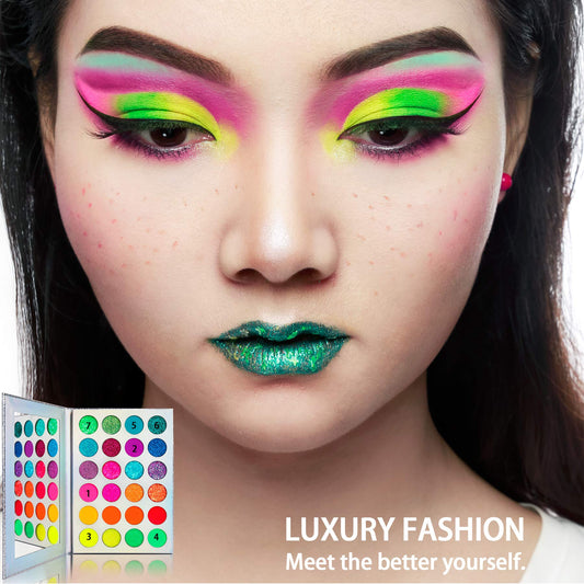 Afflano open 24-pan layout displaying neons and glitters for versatile use