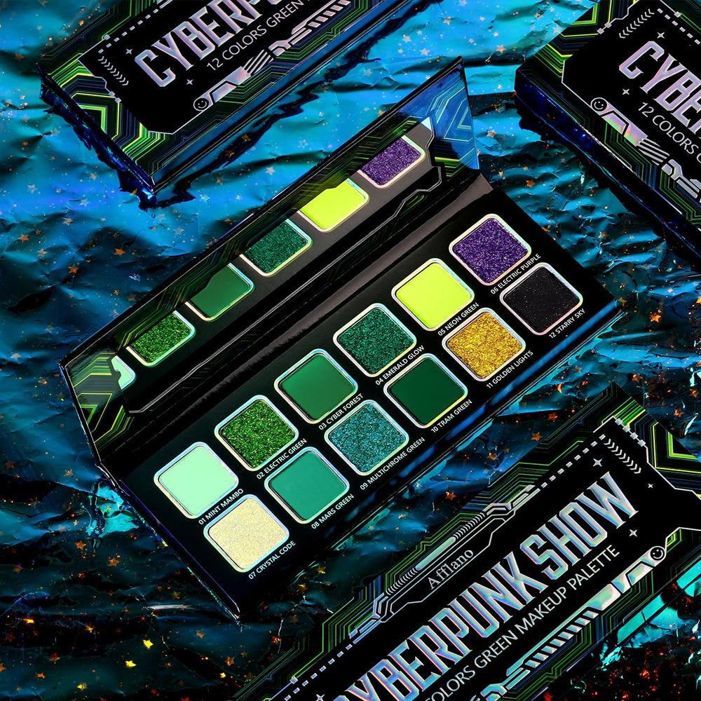 Afflano open palette flatlay showing all shades for quick shade selection
