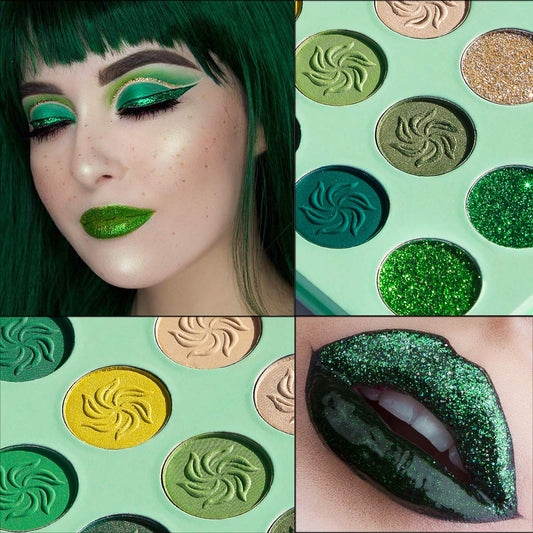Afflano pans close-up showing creamy texture and intense green pigment payoff