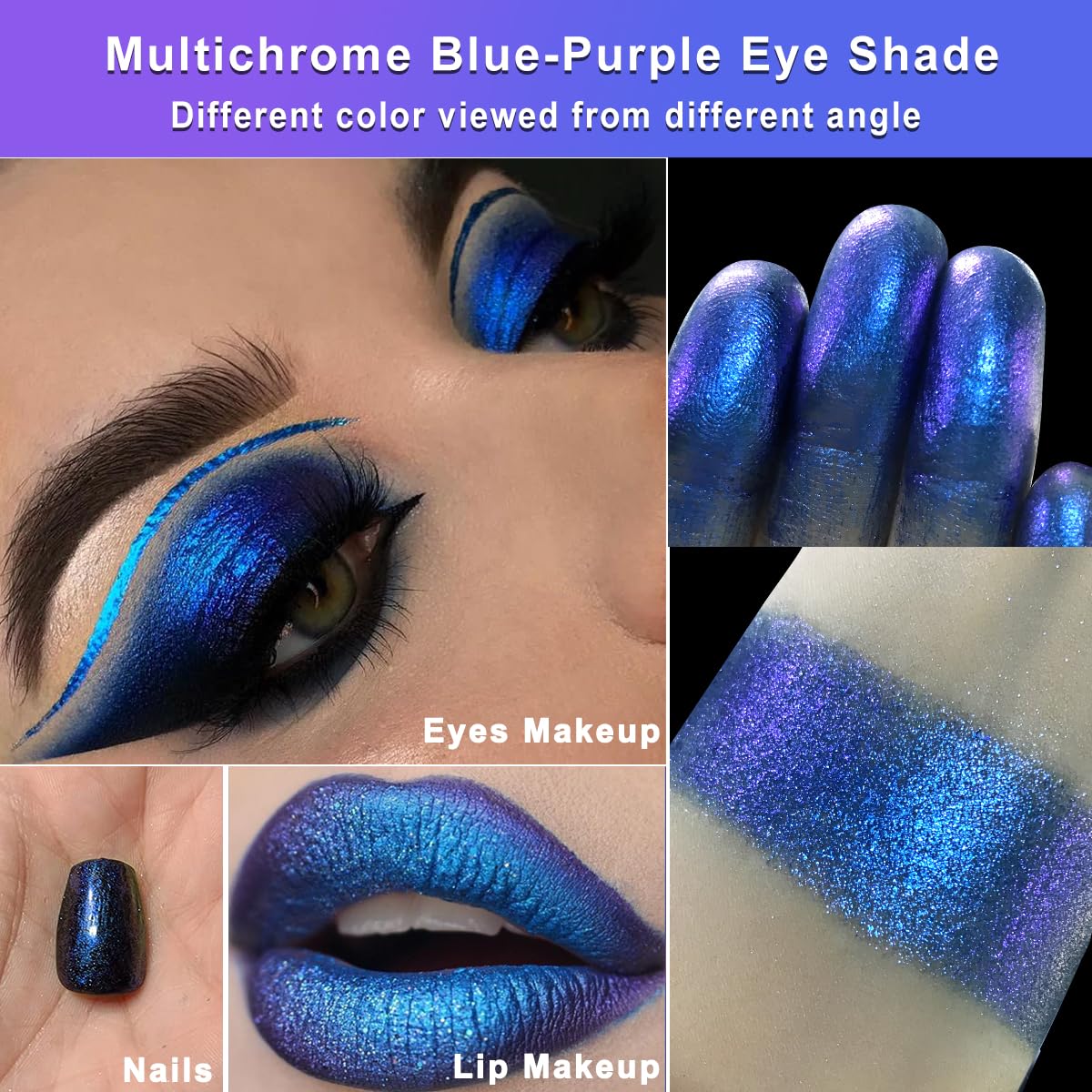 Afflano royal blue swatch on arm demonstrating rich pigment and one‑swipe payoff