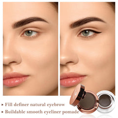 AFGHOUZ gel liner stroke swatch showing intense pigment for crisp lines