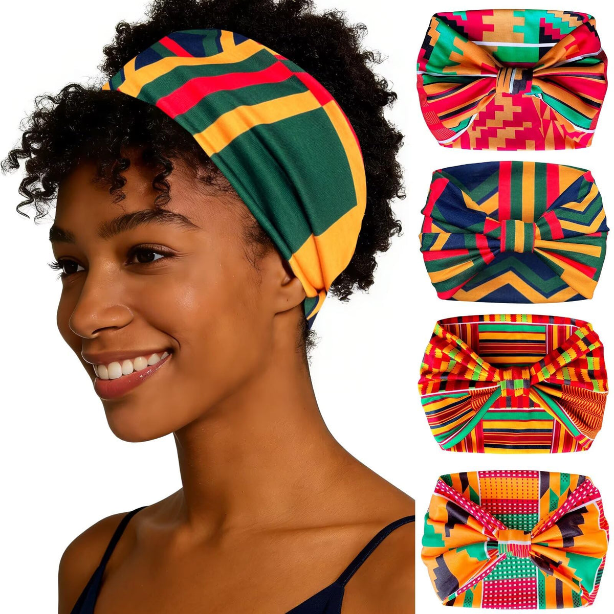 Afibi four headbands flatlay showing colors and variety for styling