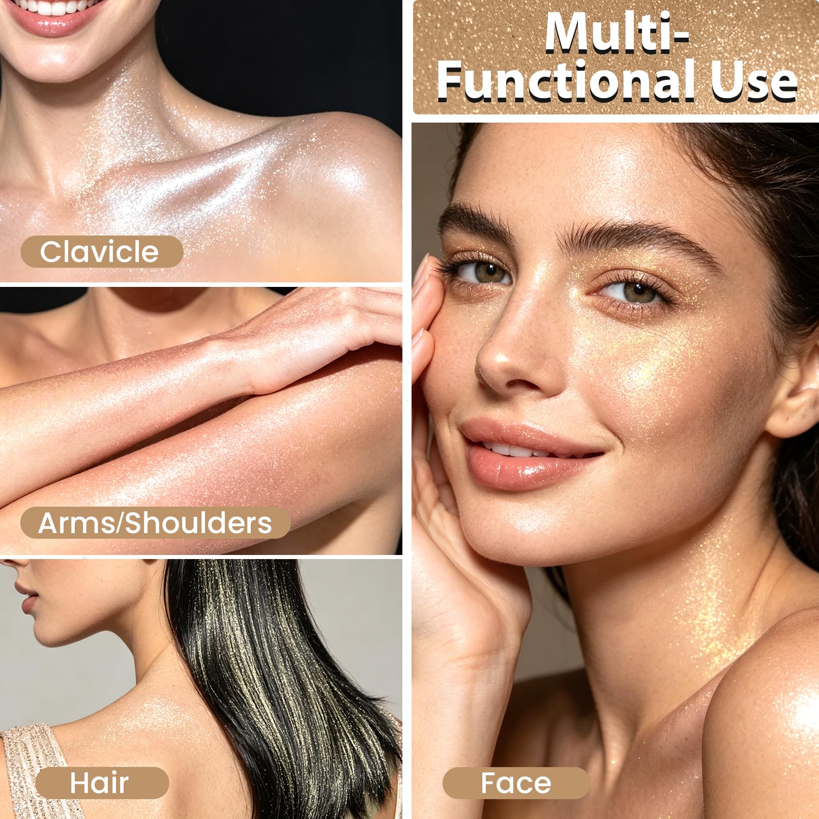 afmicat hair highlight streak showing subtle, long-lasting sparkle