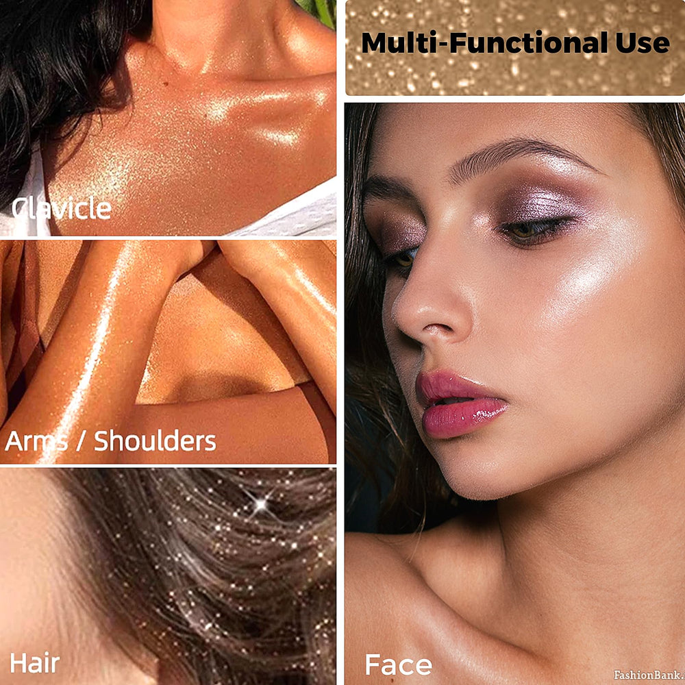 afmicat rose gold texture swatch on skin displaying fine luminous particles