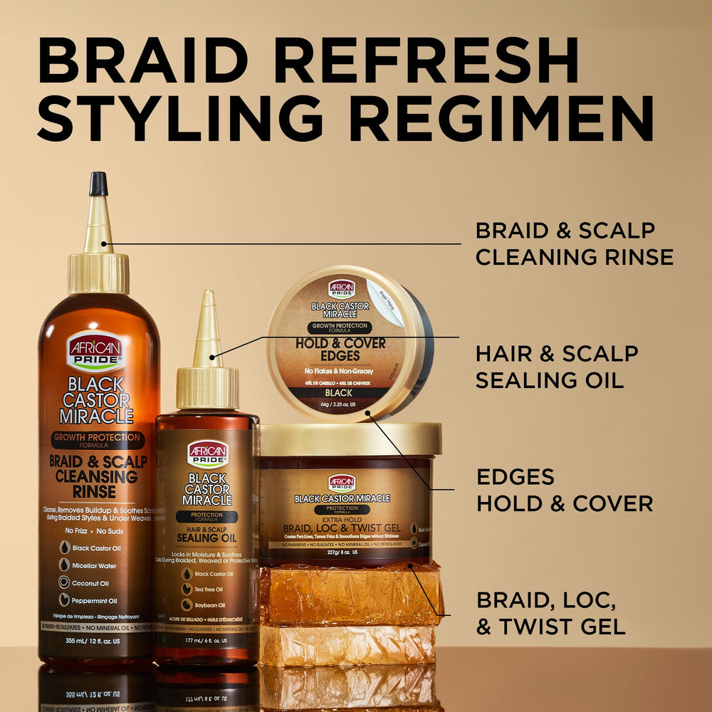 African Pride applying gel to edges with brush for precise control