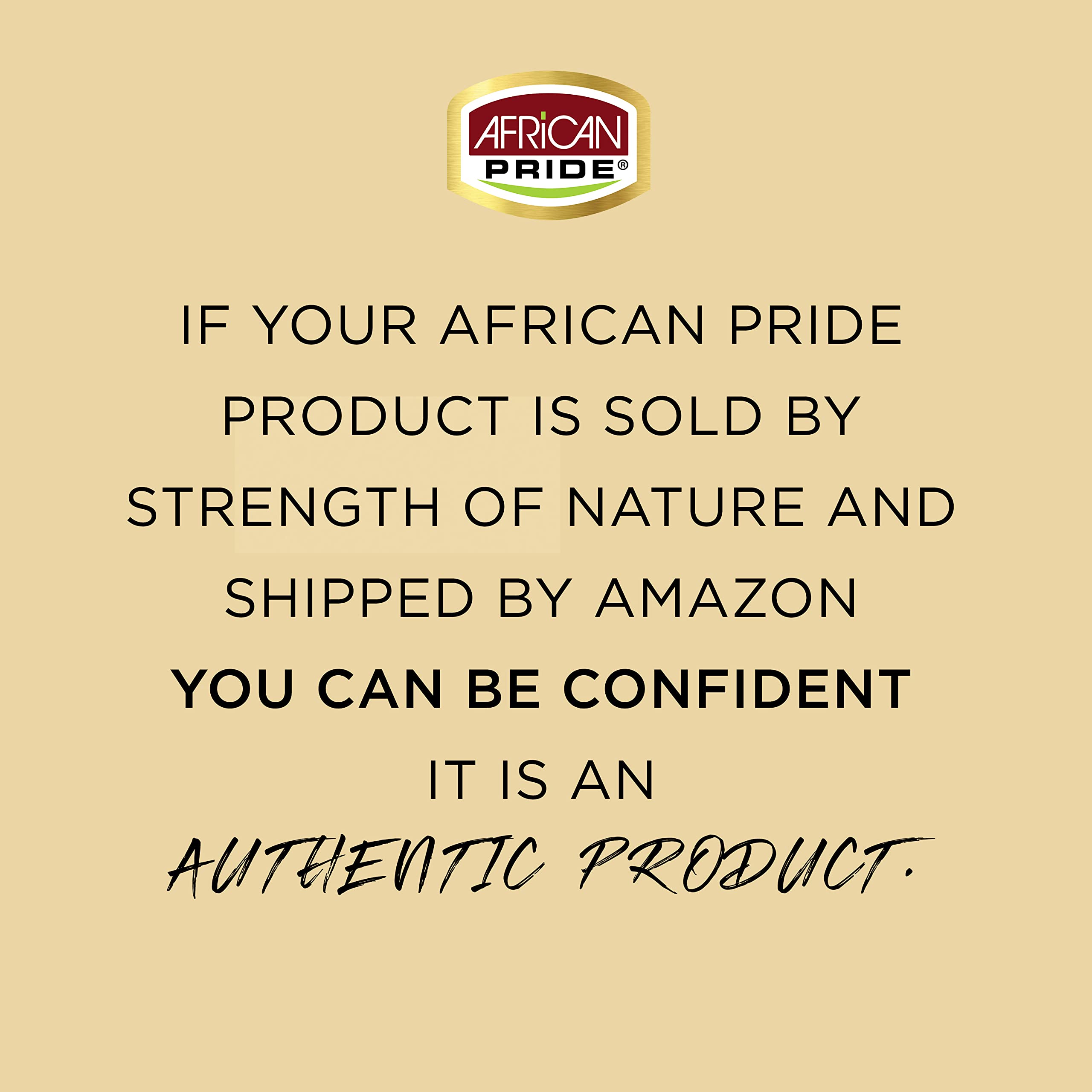 African Pride on bathroom shelf in lifestyle styling scene