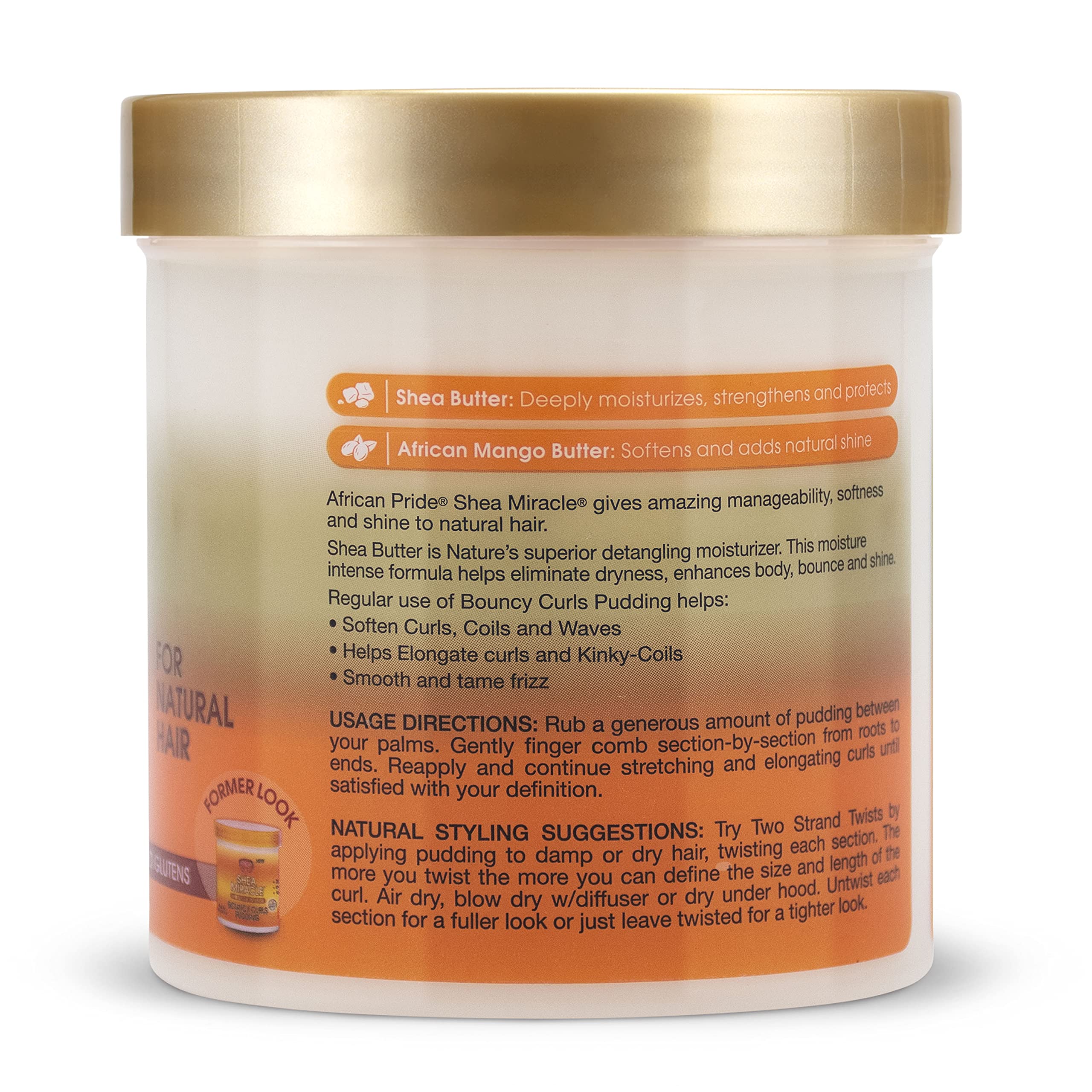 African Pride open jar revealing pudding consistency for even distribution
