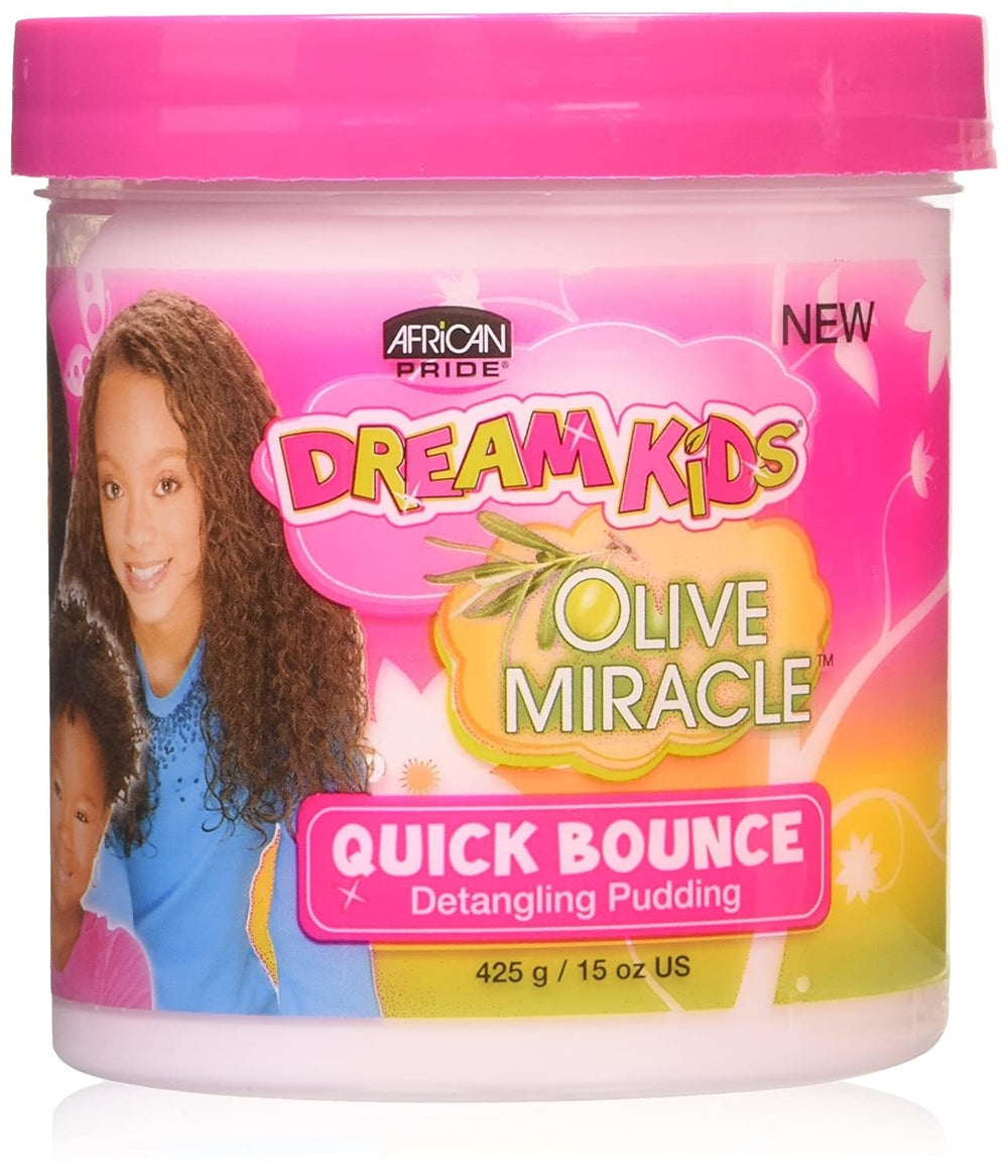 African Pride product in use on child demonstrating defined curls
