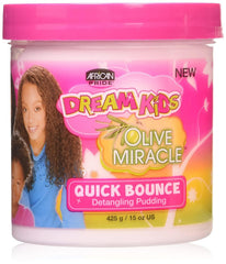 African Pride product in use on child demonstrating defined curls