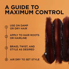 African Pride applying gel to edges for sleek, controlled hairline