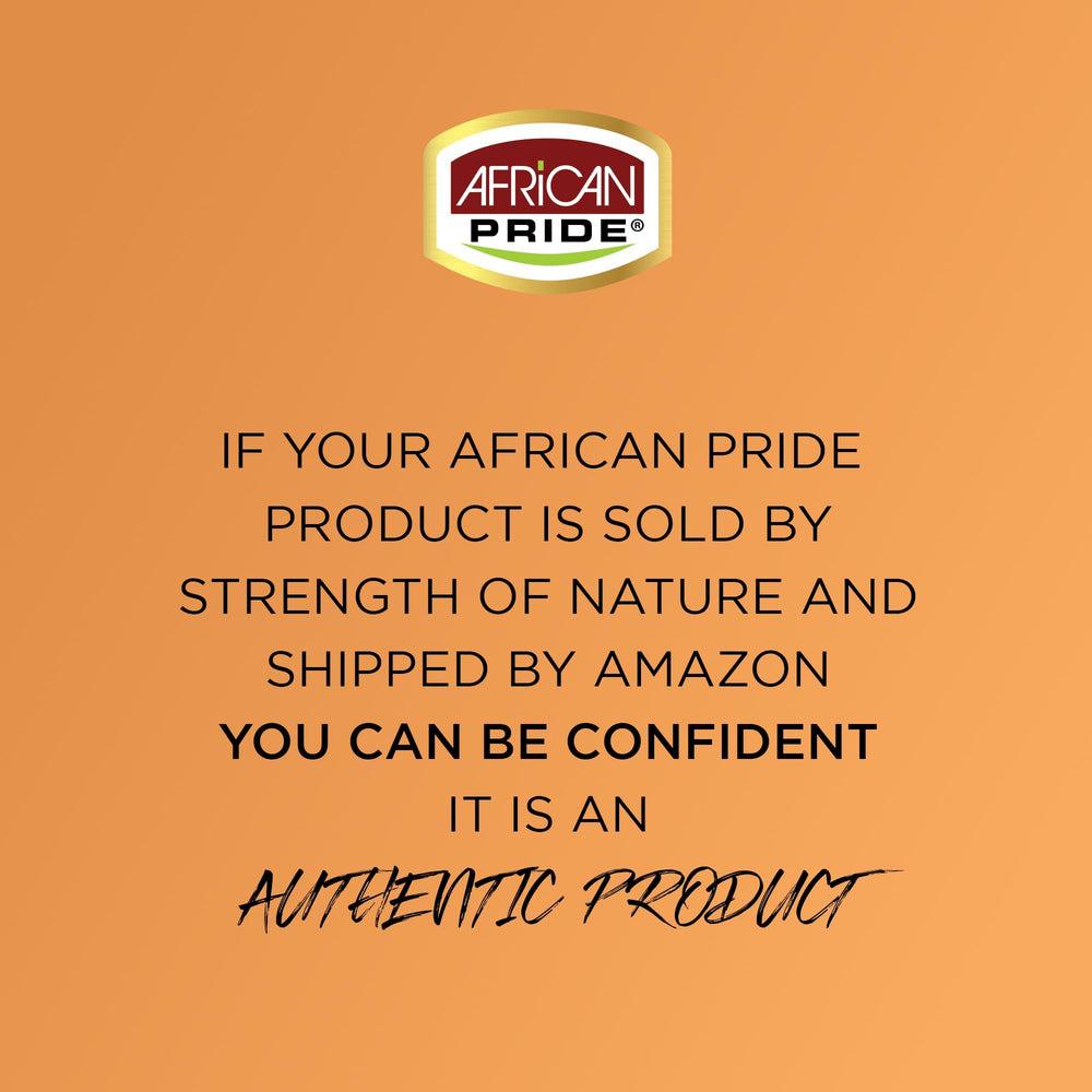 African Pride natural ingredients display with black castor oil, nourishing benefit
