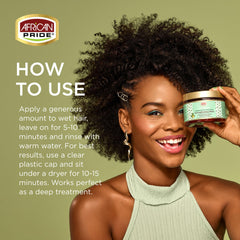 African Pride ingredient label highlighting peppermint rosemary sage benefits