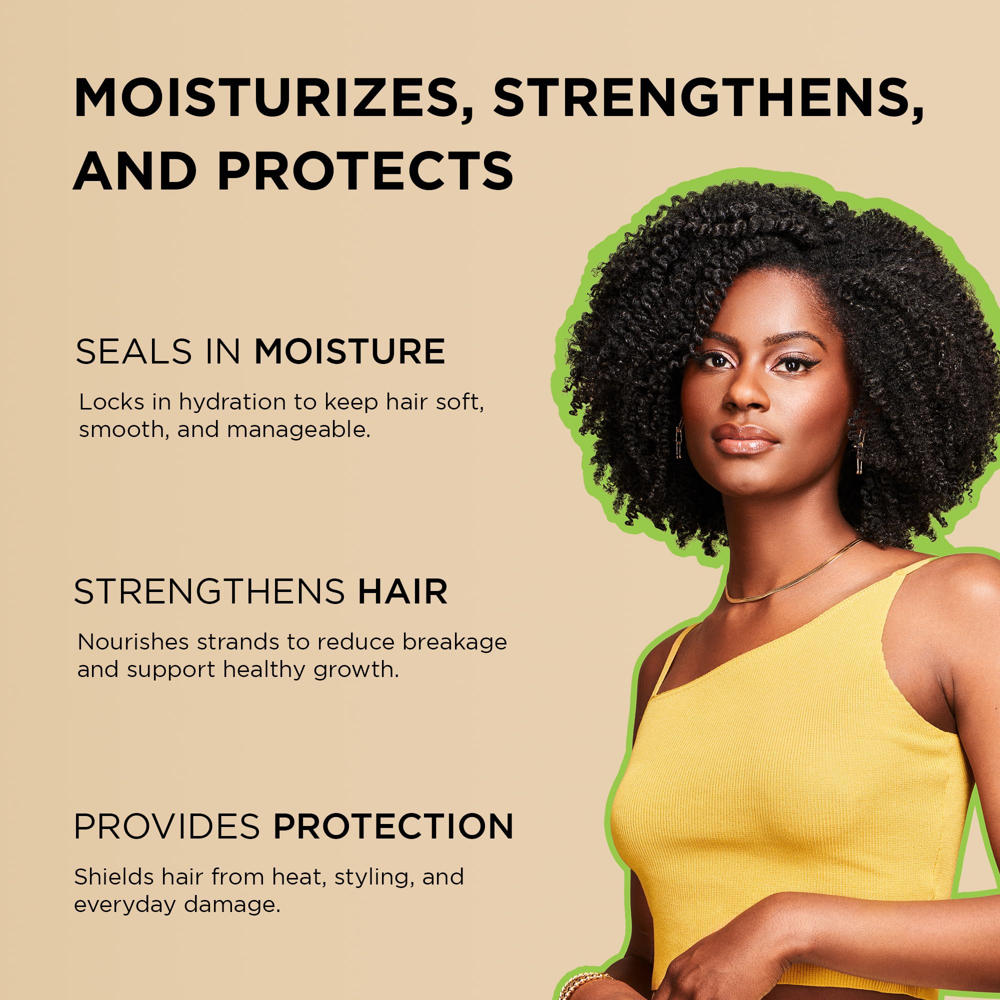 African Pride label close-up highlighting key ingredients and benefits