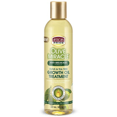 African Pride oil being applied to hair ends to reduce breakage and add shine