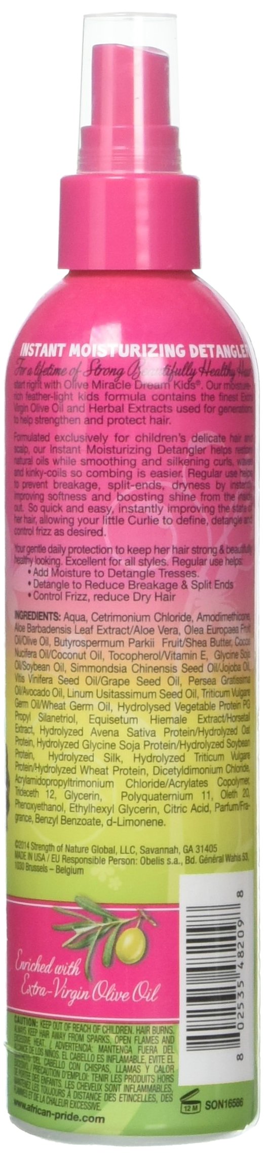 African Pride close-up nozzle and spray mist illustrating easy application benefit