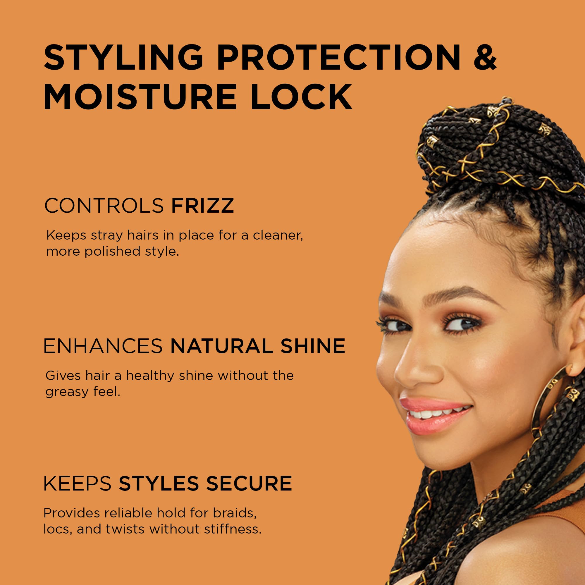 African Pride open jar texture close-up highlighting smooth non-flaking gel