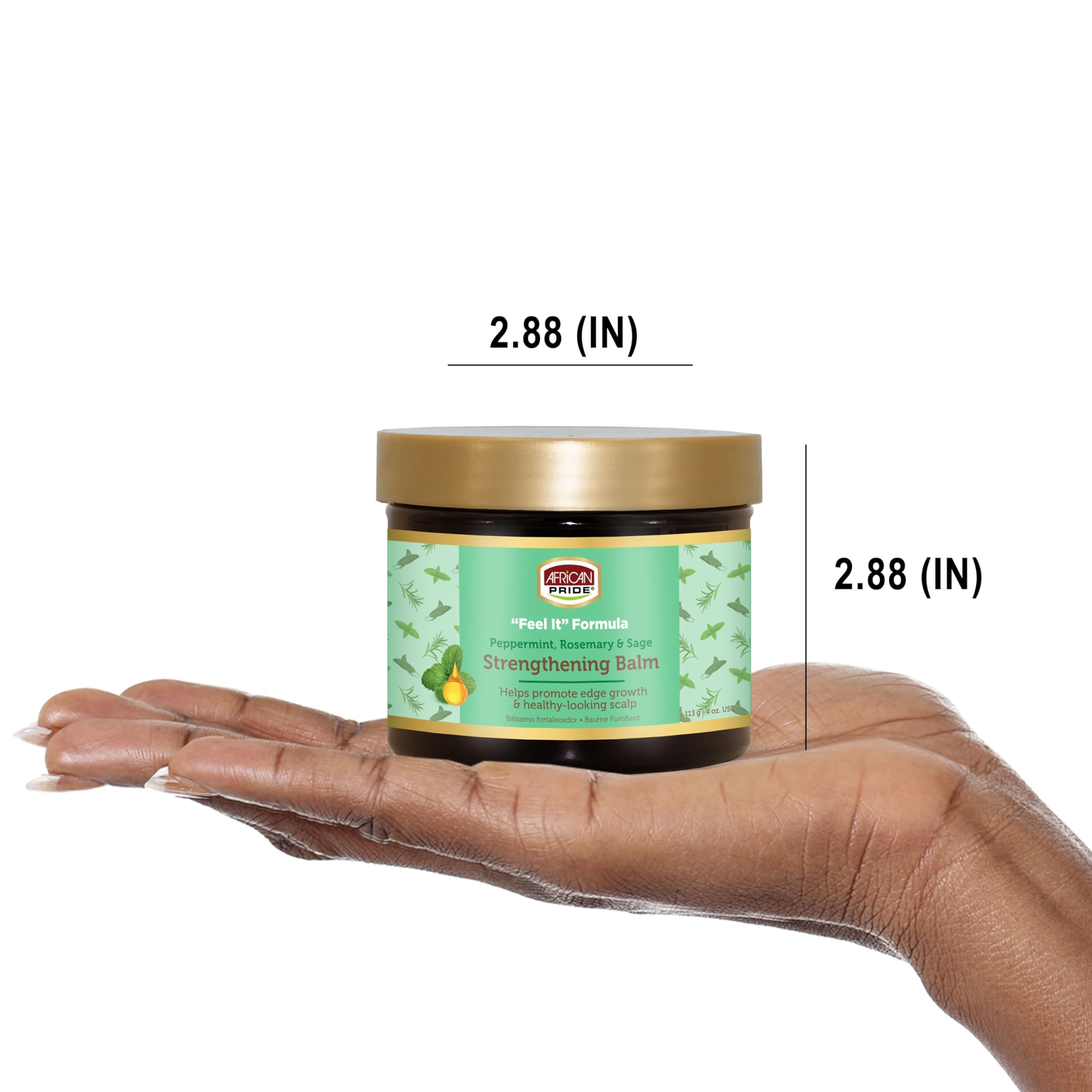 African Pride applying balm to scalp demonstrating edge protection benefit