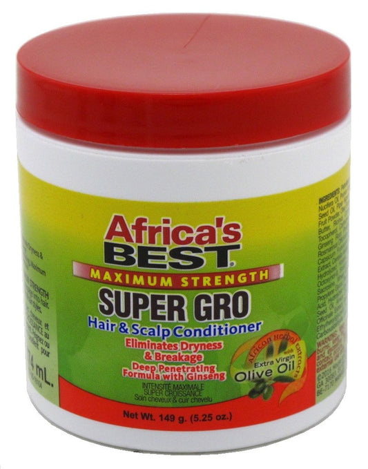 Africa's Best front packaging showing product jars and benefits for moisturized hair