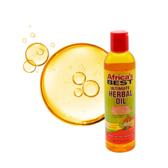 Africa's Best oil pouring close-up with smooth texture, demonstrates light absorbency benefit