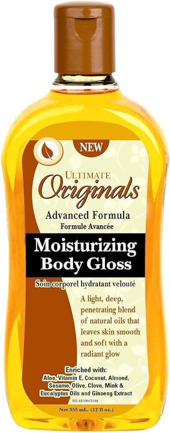 Africa's Best product texture pouring from bottle, shows lightweight fast-absorbing gloss