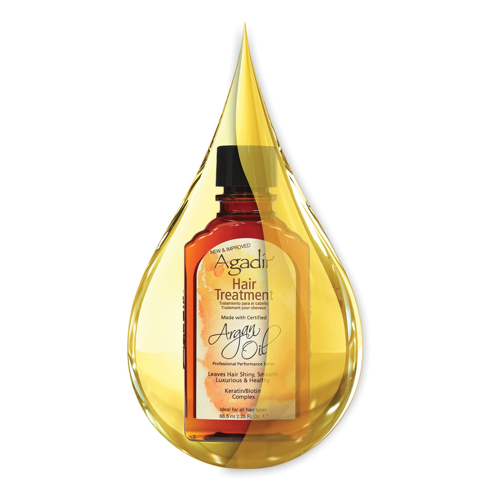 Agadir oil texture close-up on palm displaying lightweight consistency and nourishing feel