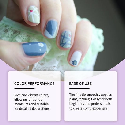 Agaommio ultra-fine 0.5mm tip close-up for precise detailed nail lines