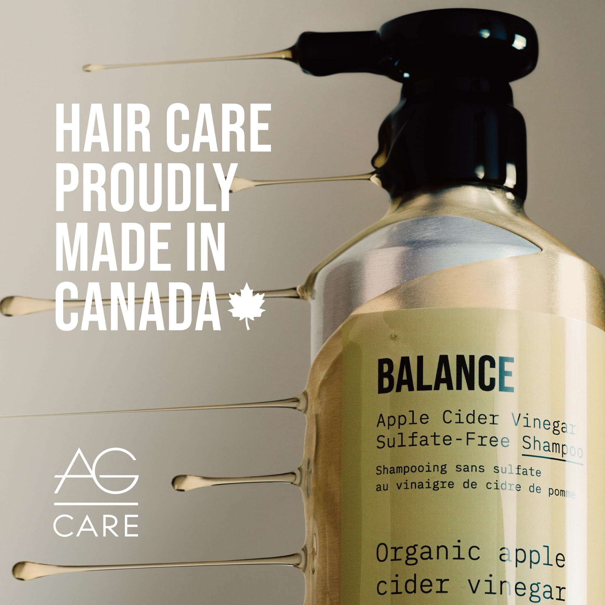 AG Care shampoo in hand being dispensed for easy, controlled application