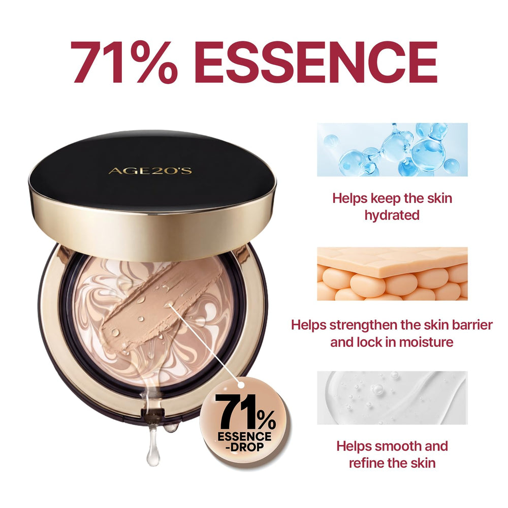 AGE20'S open compact with applicator illustrating convenient on-the-go application