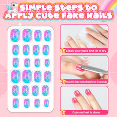AGGKKY child pressing a pre-glued nail on, demonstrates quick application