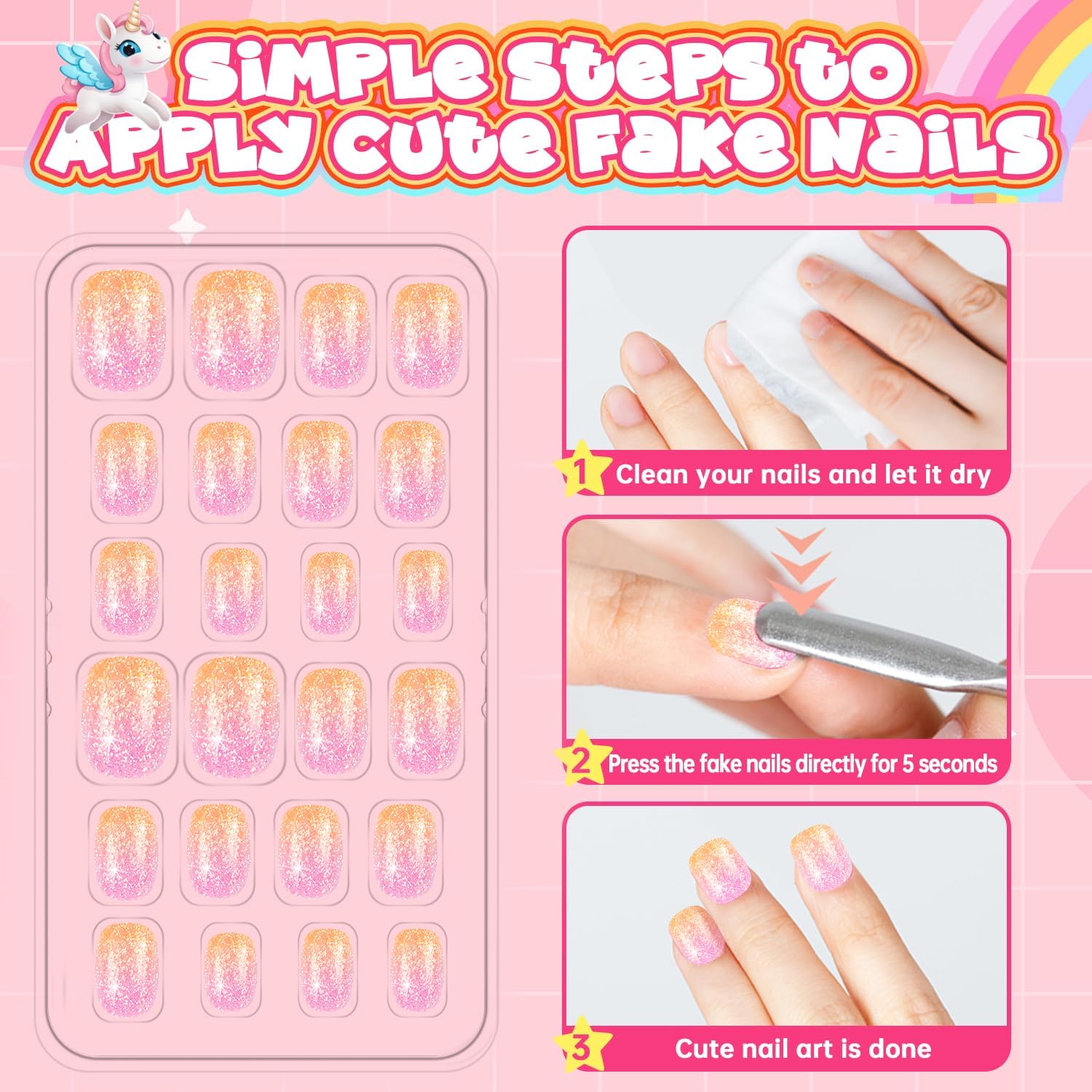 AGGKKY short nails on child's hands showing playful polished look