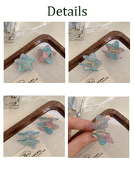 Agirlvct colorful star-pattern clips arranged to show mix-and-match appeal