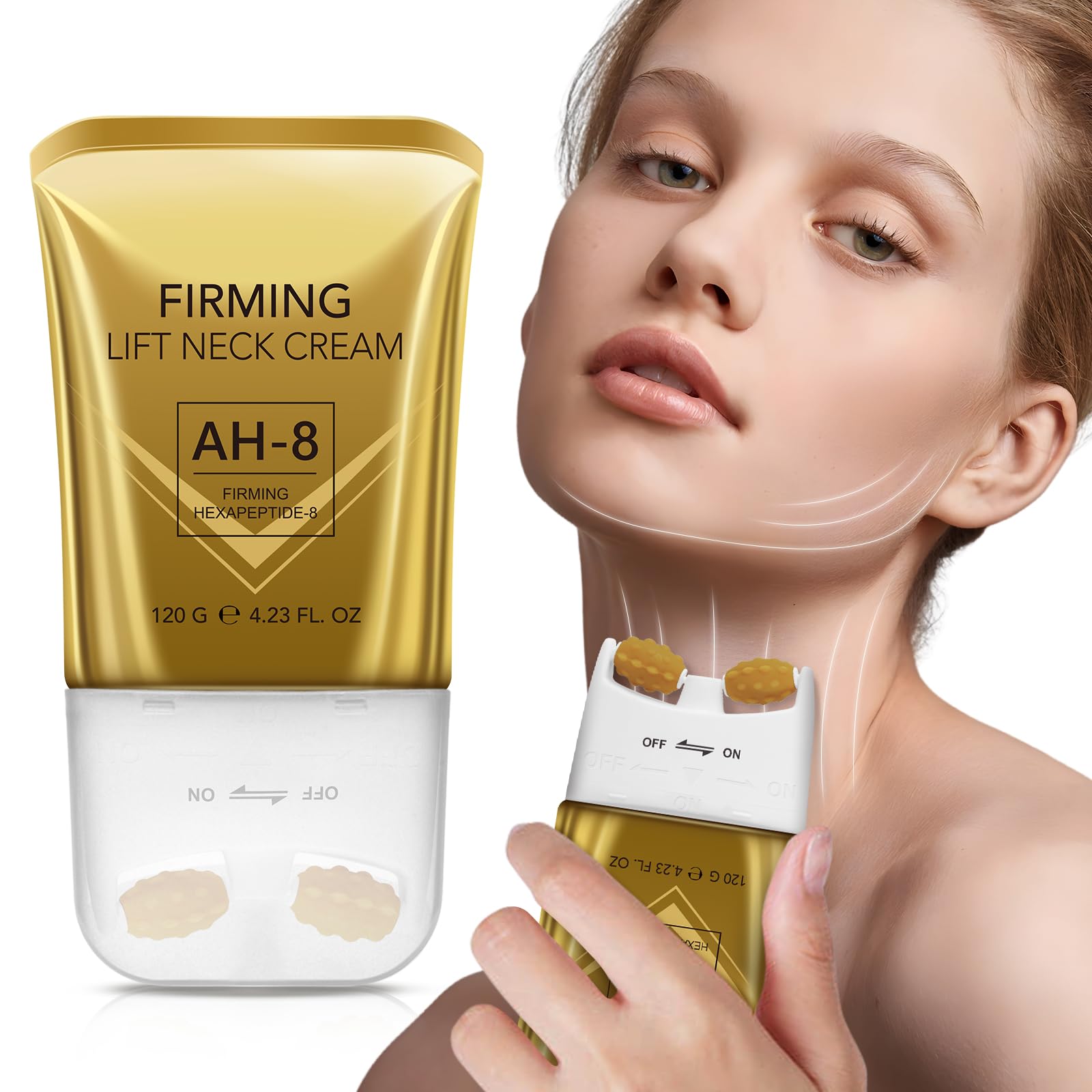 Generic AH-8 front packaging showing bottle and roller, highlights product value