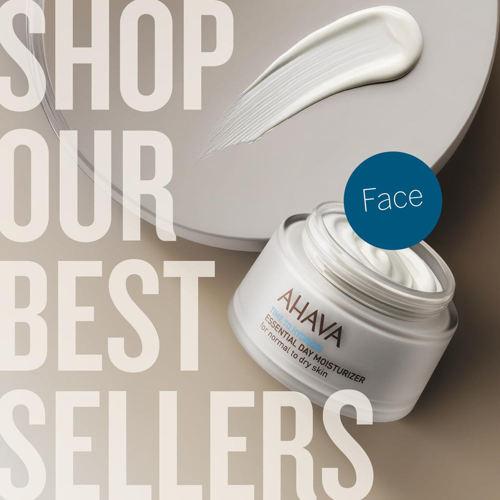 AHAVA in bathroom lifestyle scene suggesting daily moisturizing routine