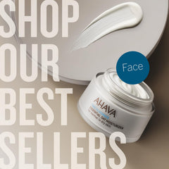 AHAVA shower gel on bathroom shelf staged for calming, spa-like routine