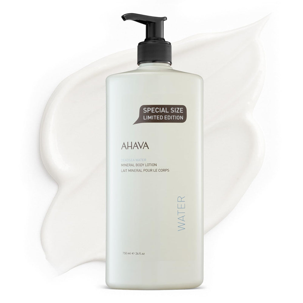 AHAVA front bottle shot showing packaging and mineral benefits