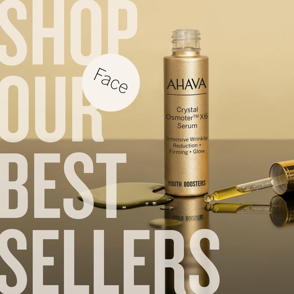 AHAVA jar on bathroom shelf in lifestyle scene, suggests daily routine integration