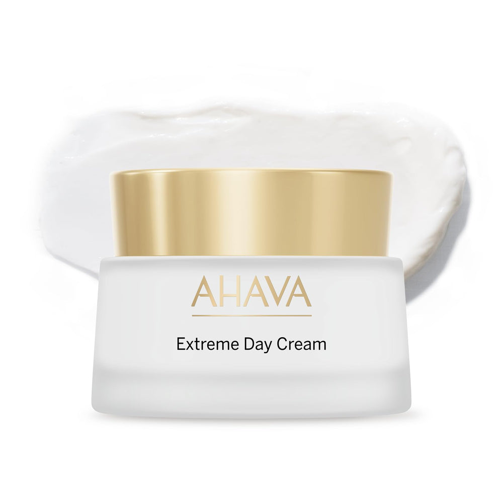 AHAVA front jar showing label and silky finish, highlights firming effect