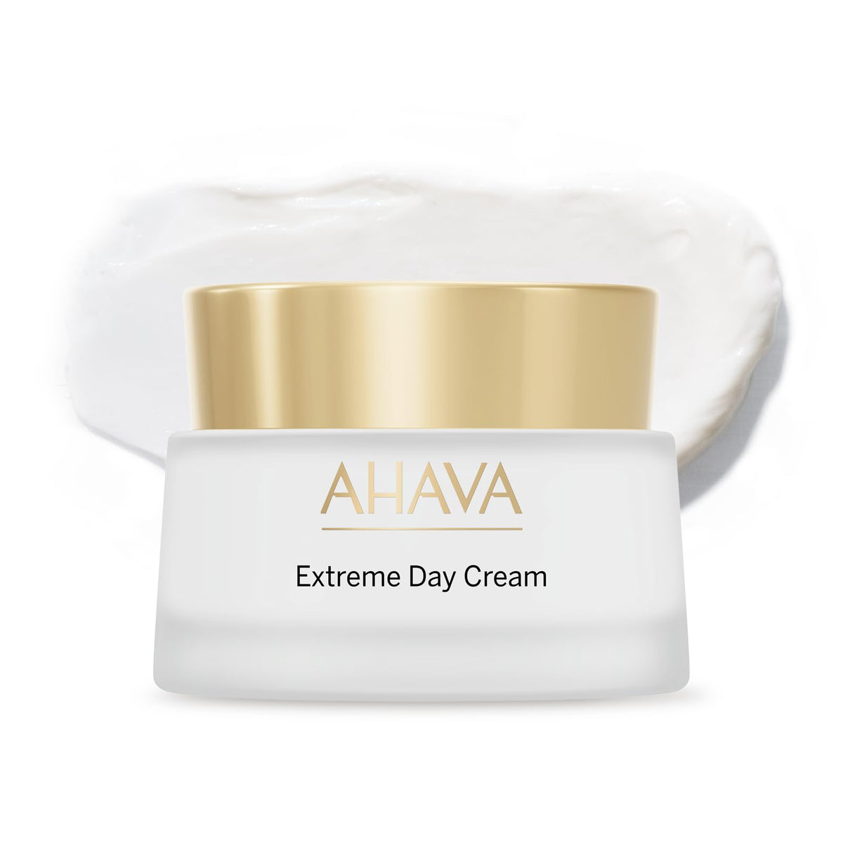 AHAVA front jar showing label and silky finish, highlights firming effect