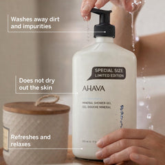 AHAVA gel texture and foam close-up highlighting gentle lather and hydration