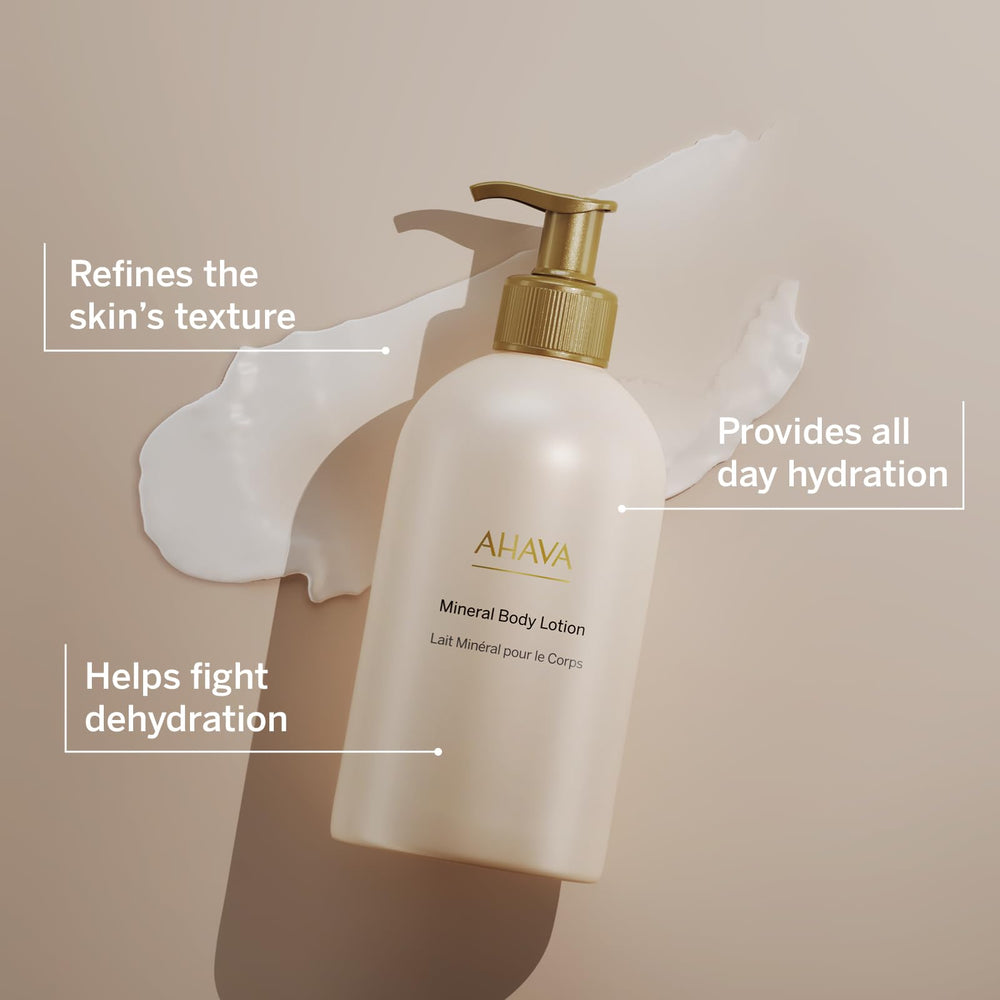 AHAVA pump dispensing lotion highlighting convenient controlled use
