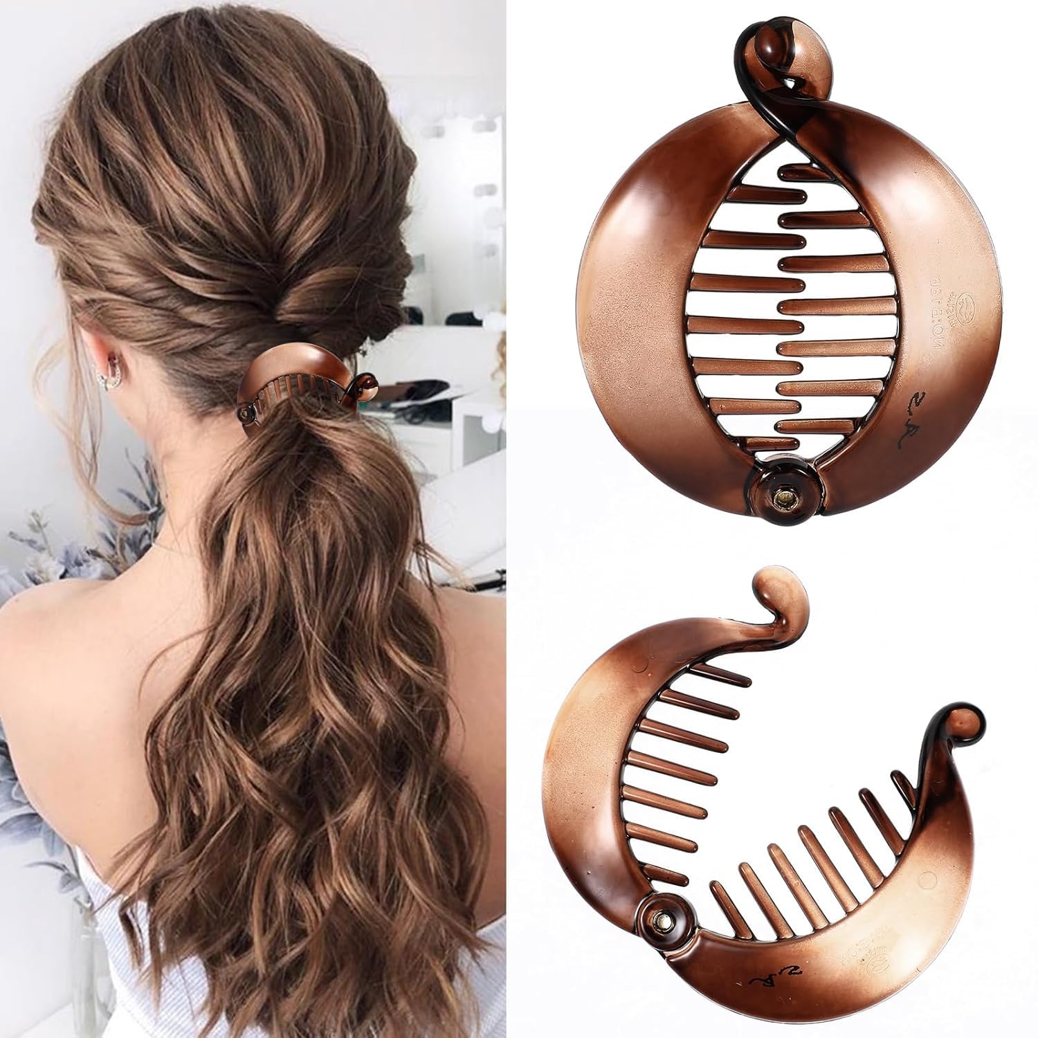 Ahltoiex clip holding a half-up hairstyle, tidy everyday styling benefit