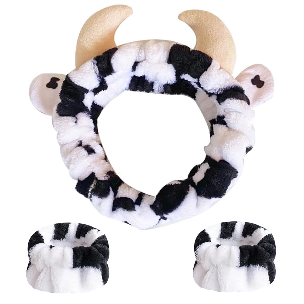 AHONEY front view of cow ears headband showing cute design and secure fit