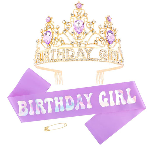 AHONEY crown and sash front view showing pastel rainbow design and bold lettering