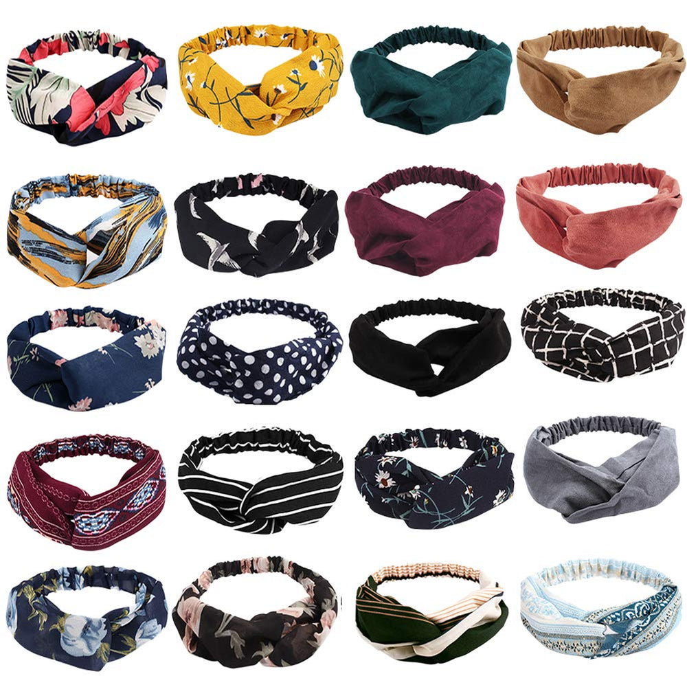 AHONEY front pack display showing 20 colorful headbands and variety benefit