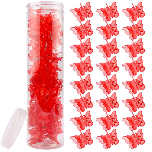 AHONEY boxed set of 60 red butterfly clips showing neat packaging and convenience