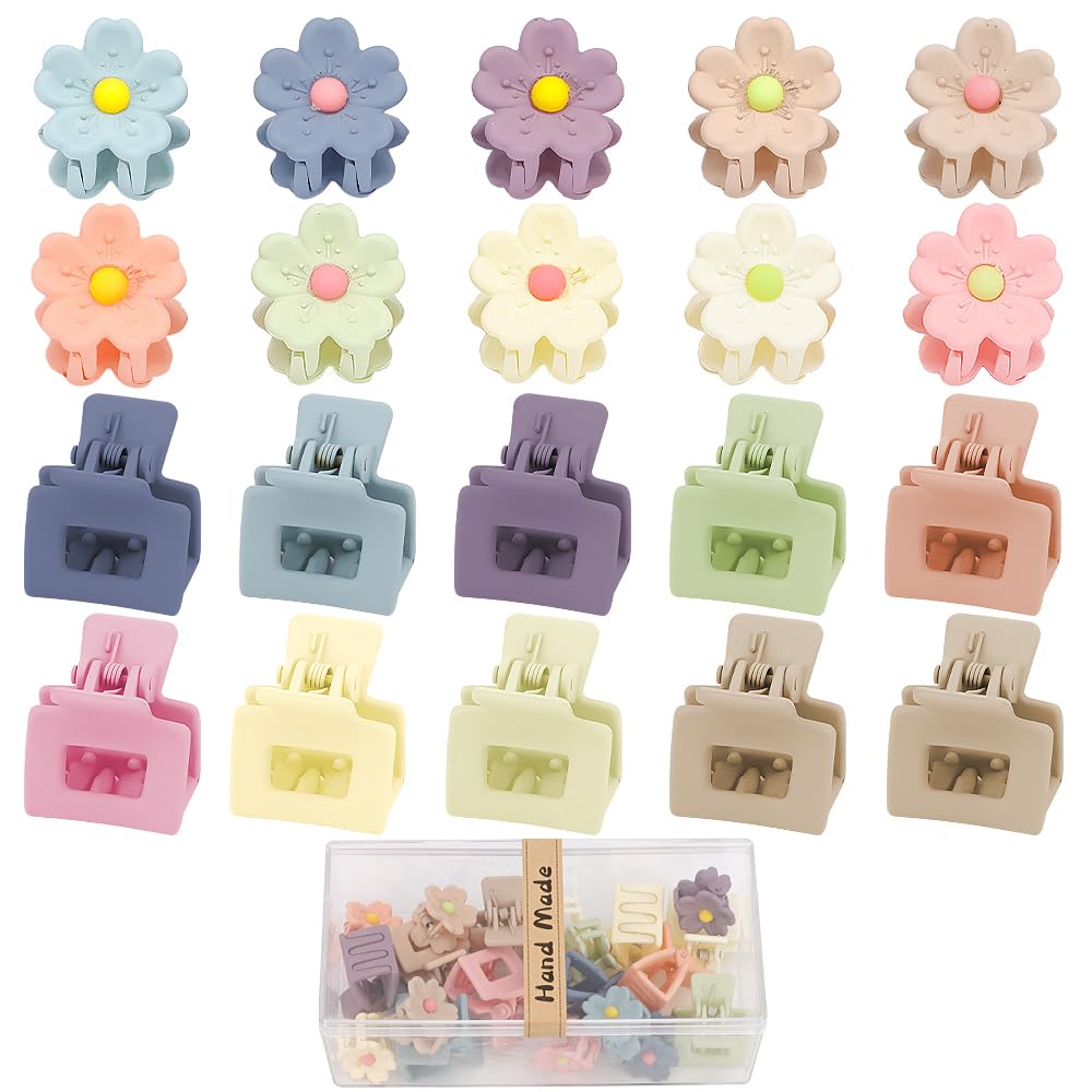AHONEY front packaging showing 20 colorful mini claw clips and gift box benefit organization